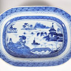 Assortment of Four Pieces of Blue and White Canton China, 19th Century