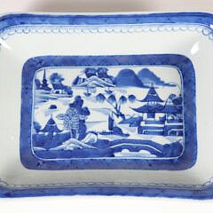 Assortment of Four Pieces of Blue and White Canton China, 19th Century