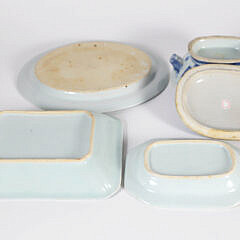 Assortment of Four Pieces of Blue and White Canton China, 19th Century
