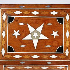 Sailor Made Lady’s Trinket Box Inlaid with Whale Bone, Wood, Baleen and Mother of Pearl, 19th Century
