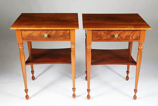 Pair of Mahogany One Drawer and Shelf Side Tables