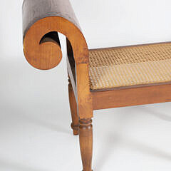 Anglo Indian Style Teak Wood Scroll Arm Window Bench