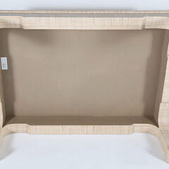 Harrison Van Horn Contemporary Bleached Grass Cloth Coffee Table