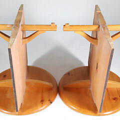 Pair of Vintage Pine Folk Art Round Side Tables