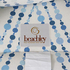 Pair of Polka Dot Upholstered Skirted Swivel Tub Chairs by Beachley