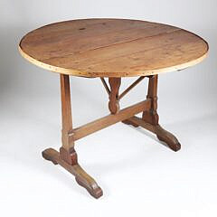 Antique French Fruitwood Wine Tasting Table, 19th Century