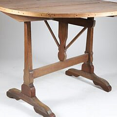 Antique French Fruitwood Wine Tasting Table, 19th Century