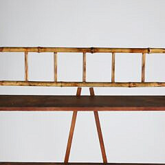 Antique Tall Bamboo and Pine Etagere Bookshelf