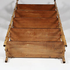 Antique Tall Bamboo and Pine Etagere Bookshelf