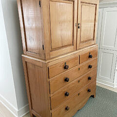 Antique English Pine Two-Part Cupboard