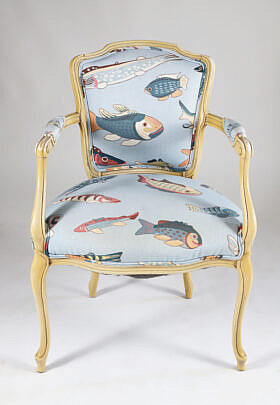 Fish Upholstered Open Armchair
