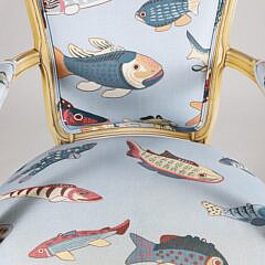Fish Upholstered Open Armchair