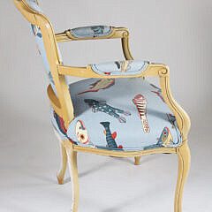 Fish Upholstered Open Armchair