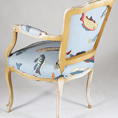 Fish Upholstered Open Armchair