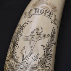 Scrimshaw Shales Tooth "Hope Father" 19th Century