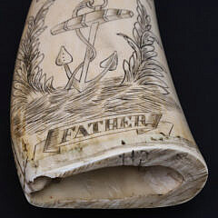 Scrimshaw Whale’s Tooth “Hope Father”, 19th Century
