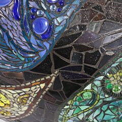 Artsy Mosaic Glass Half Whale