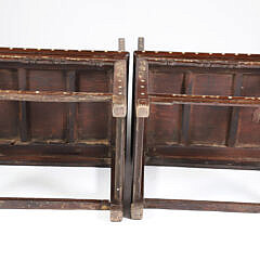 Pair of Chinese Mother of Pearl inlaid Teakwood Armchairs, 19th Century