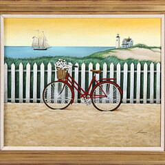 2-5595 Lowell Herreno Oil Bicycle at Beach A IMG_6600