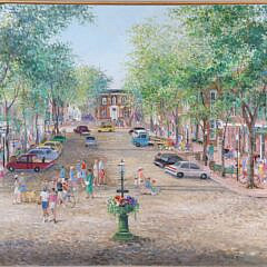 Rowenna Anderson Oil on Linens "Main Street, Nantucket"