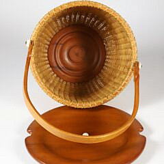 Harry Hilbert Round Covered Nantucket Basket, circa 1998