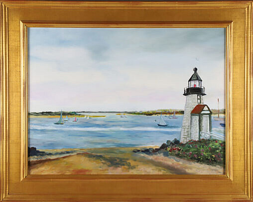 Donald Van Dyke Oil on Masonite "Brant Point Nantucket"