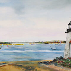Donald Van Dyke Oil on Masonite “Brant Point Nantucket”