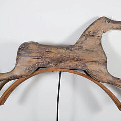 Antique Folk Art Carved Wood Hand Built Hobby Horse with Traces of Original Paint