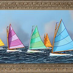 Jerome Howes Oil on Panel “Nantucket Rainbow Fleet”