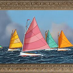 Jerome Howes Oil on Panel “Nantucket Rainbow Fleet”