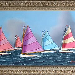 Jerome Howes Oil on Panel “Nantucket Rainbow Fleet”