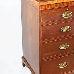 English Mahogany Inlaid Two Over Three Drawer Chest, 19th Century