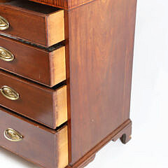 English Mahogany Inlaid Two Over Three Drawer Chest, 19th Century