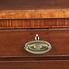 English Mahogany Inlaid Two Over Three Drawer Chest, 19th Century