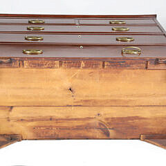 English Mahogany Inlaid Two Over Three Drawer Chest, 19th Century