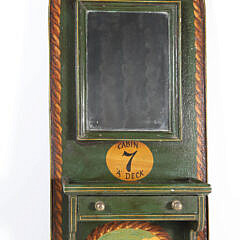 Contemporary "Ocean Star Steam Ship Co." Wall Shaving Mirror with Drawer