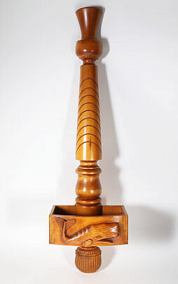 Carved Cherrywood Nantucket Greeting or Business Card Rack