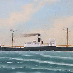 Vintage Oil on Board “Portrait of the Steam Sailer S.S. William M.A. McKenney”