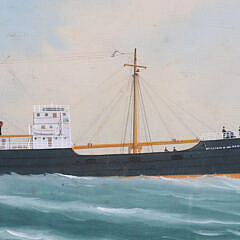 Vintage Oil on Board “Portrait of the Steam Sailer S.S. William M.A. McKenney”