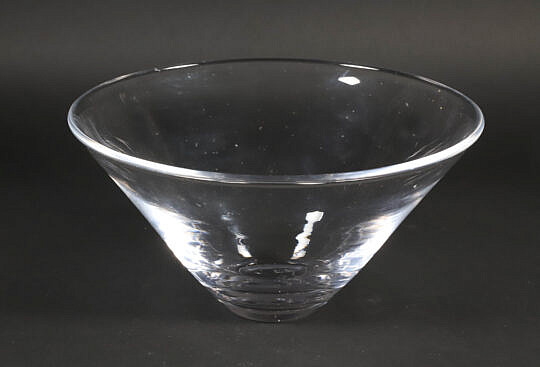 Signed Steuben Crystal Vase Designed by Lloyd Atkins 1951
