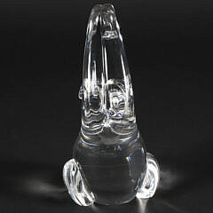 Signed Steuben Clear Crystal Swinging Monkey Designed by “KDS” circa 1973
