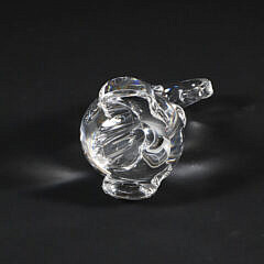 Signed Steuben Clear Crystal Swinging Monkey Designed by “KDS” circa 1973