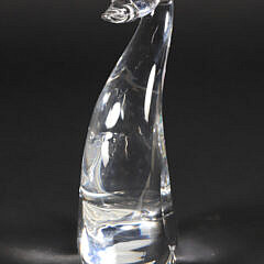 Signed Steuben Clear Crystal Duckling Designed by Lloyd Atkins, 1964