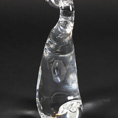 Signed Steuben Clear Crystal Duckling Designed by Lloyd Atkins, 1964