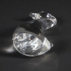 Signed Steuben Clear Crystal Duckling Designed by Lloyd Atkins, 1964