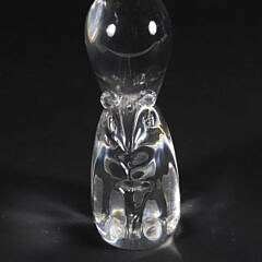 Signed Steuben Clear Crystal Squirrel Designed by George Thompson, 1964