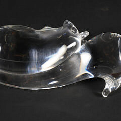 Signed Steuben Clear Crystal Squirrel Designed by George Thompson, 1964