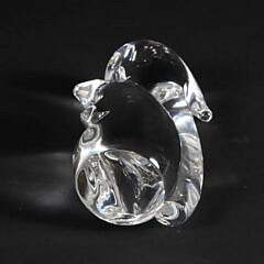 Signed Steuben Clear Crystal Squirrel Designed by George Thompson, 1964