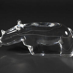 Signed Steuben Clear Crystal Rhino