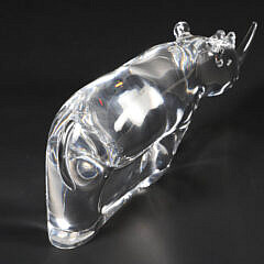 Signed Steuben Clear Crystal Rhinoceros